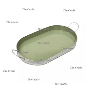 Bulk Modern Galvanized Serving <b>Tray</b> for <b>Tea</b> & Coffee Oval Shape Custom Size Dishwasher Safe Multi-Function Competitive Prices - Product Image 5
