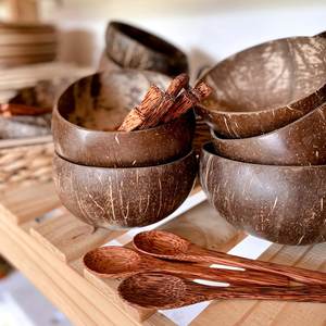 Venta al por mayor de cuenco de cáscara de coco de Vietnam Natural pequeño de Vietnam/cuenco de cáscara de coco para vela para usar en casa, hotel. Restaurante - Product Image 4