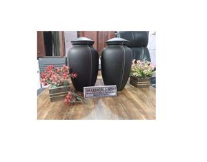 Par de Urnas Funerarias Negras de Aluminio Estilo Americano para Adultos de Brassworld India - Product Image 1