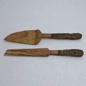 Acacia Wood & Resin Handle Desert Cake Server & Knife Set Hot Selling 2024 Kitchen <b>Tools</b> Cake <b>Tools</b> - Product Image 3