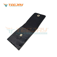 Nouvel Arrivage OEM/ODM TEEJAY ETP-480 Pochette en Raxine Noire Effet Crocodile pour 2 Pinces à Épiler et 1 Ciseaux, Couleur et Logo Personnalisables