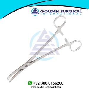 Fórceps de histerectomía de 30-1/2 "(21 cm), dentados longitudinales, un solo diente, acero inoxidable Curvo - Product Image 5