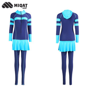 Traje de baño personalizado de manga larga para mujer, Hijab islámico de talla grande, traje de baño de cobertura completa para playa - Product Image 5