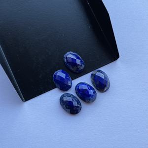10mm 12mm naturel Lapis Lazuli pierre ovale Checker Rose coupe Flatback Cabochon pierres précieuses directes approvisionnement en gros du fabricant - Product Image 4
