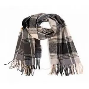 Новинка 2021, винтажный Зимний вязаный клетчатый шарф, дизайнерский брендовый утепленный сохраняющий тепло шарф по оптовой цене