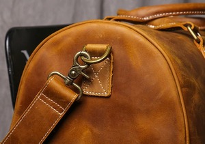 Bolsa de viaje de cuero genuino de grano completo de estilo Vintage grande personalizable, uso de gimnasio personalizado, regalo para padrinos de boda, dulces para hombres - Product Image 4