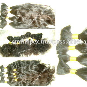 Extensiones de cabello humano indio virgen Remy sin procesar 100%, máquina de extensiones de cabello humano a granel de alta calidad, trama doble, cabello de todos los colores - Product Image 2