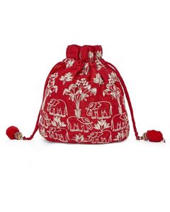 -ELEGANT--DESIGNER---POTLI---BAGS WITH--EMBELLISHED WITH BEADS,CRYSTAL GLASS STONE, ZARI ---WORK-PARTY & <b>WEDDING</b>--2021. - Product Image 1