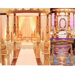 Mandap Shyani de Madera Tallada para Bodas Económicas, Mandap Dorado Jodha Akbar, Mandap de Boda de Madera Tallada de Moda en Australia - Product Image 1