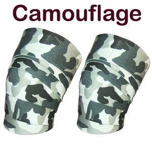 Cheap Cotton Gym <b>Knee</b> Wraps with Print Design for Weight Lifting - Product Image 1