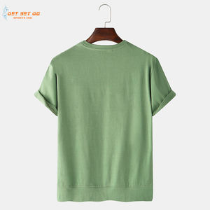 เสื้อยืดแขนสั้นลำลองสำหรับผู้ชายเสื้อยืดผ้าฝ้าย100% คอกลมสีทึบผ้าเจอร์ซีย์ย้อมสีล้วนน้ำหนัก200กรัม" - Product Image 3