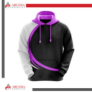 100% โพลีเอสเตอร์ขนแกะผ้าสีธรรมดาเสื้อกันหนาวหมวกสำหรับผู้ชาย/ขายส่งระเหิดพิมพ์ Hoodie - Product Image 3