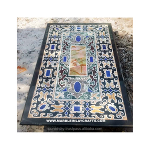 Inlaid <b>Large</b> Dining Black Table - Product Image 1