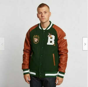 Veste en cuir PU pour homme, saison automne-hiver, veste d'extérieur chaude, coupe ajustée, veste varsity pour homme, vente en gros - Product Image 3