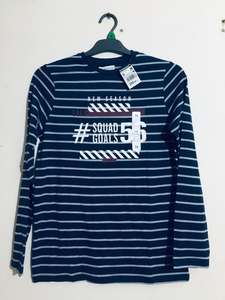 Stock Bangladesh T camisas de etiquetas niños huellas de manga larga con cuello redondo y a rayas T Shirts Casual trajes de algodón camisa - Product Image 5