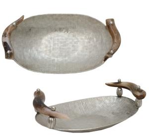 Plateau de service personnalisé avec poignée en métal, fait à la main, en émail blanc, personnalisé, unique, élégant, vintage - Product Image 5