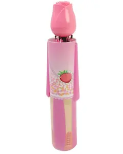 Personalizado Deco promocional barato flor Rosa tapa de Perfume Rosa botella de forma de paraguas