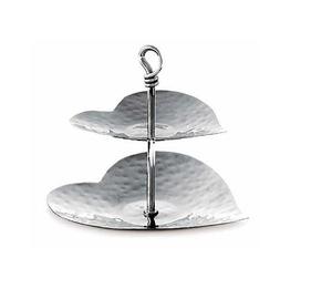 Hermoso soporte de pastel de metal de 2 niveles para fiestas de cumpleaños y festivales para decoración de pasteles - Product Image 1