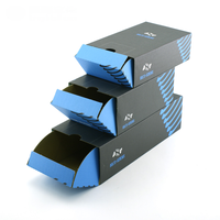 Dossiers d'emballage en carton recyclé personnalisés, pliables, avec fermeture invisible, pelliculage mat, gaufrage UV, pour supermarché