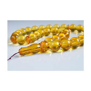 Cuentas de oración Misbaha amarillas del distribuidor n. ° 1, ámbar Báltico Tespih Color coñac, estilo religioso para regalo Islámico - Product Image 1