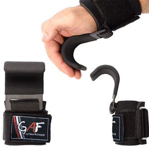 GAF Logo personnalisé Conception réglable Fitness anti-dérapant Pull Up Deadlift Haltérophilie Hook Straps - Product Image 3