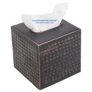 Support de boîte à mouchoirs en cuivre Antique de forme carrée pour la maison, support de boîte à mouchoirs de cuisine en métal pour la cuisine, nouveau support de boîte à mouchoirs - Product Image 2
