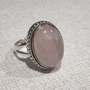 925 Sterling Silver Women's Rings with Bezel Set Rose <b>Quartz</b> Gemstone Fine Wedding Party Jewelry Bulk Availability - Product Image 1