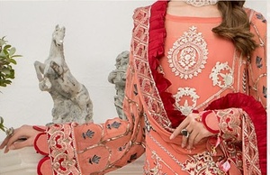 Haute qualité en mousseline de soie brodée fine Shalwar Kameez costumes vêtements de fête pour femmes Style indien et pakistanais pour adultes - Product Image 5