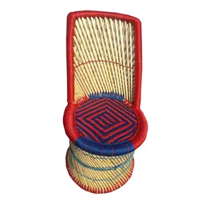 2024 2022 Modern Design Multicolor Handicraft Bamboo Cane Wood Kids Chair For Living Room Dining Cafe Restaurant Chair