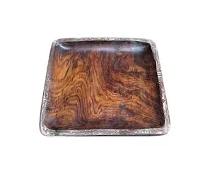 Bandeja para servir de madera de acacia tallada al por mayor bandeja de bambú personalizada desayuno cama almuerzo cena cocina Bandejas para servir decorativas - Product Image 1