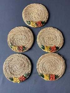 Lot de 6 sous-verres en rotin de qualité supérieure avec forme et taille personnalisées, parfaits pour le café et le thé dans la cuisine - Product Image 2