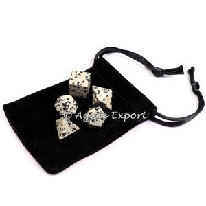 Ensemble de pierres géométriques dalmatien, pour l'exportation Top quality, avec pochette en velours - Product Image 2
