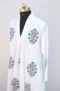 Nouvel arrivage de robe d'été longue en coton pour femmes décontracté Kurti Hand Block Print Plus Size Anti-Static Natural Waistline ODM Supply - Product Image 4