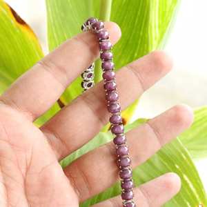 Pulsera de plata de ley 925 con diseño moderno de Rubí, pulsera hecha a mano de 7x5mm con diseño de estrella de alta calidad - Product Image 5
