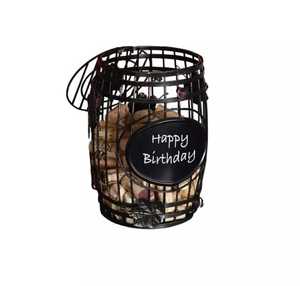 <b>Chalk</b> Board Barrel Style Wine Bottle Cork Holder - Product Image 2