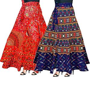 Robe jupe portefeuille en coton style hippie bohème, imprimé animalier de créateur en coton indien, vêtement féminin tendance - Product Image 1