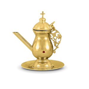 Rociador de iglesia de agua santa, suministros de Iglesia, Brassworld, India, grabado completo de latón y plata - Product Image 6
