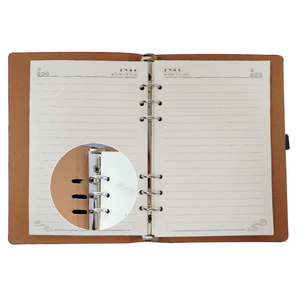Tùy Chỉnh A5 6 Vòng Binder PU Leather Cover Xoắn Ốc Kinh Doanh Kế Hoạch Nhật Ký Máy Tính Xách Tay - Product Image 6