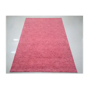 批发室内地毯手工簇绒羊毛地毯粉色可选定制包装