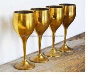 Juego de copas de vino de Latón chapado en plata y oro de diseñador para uso en Bar, Hotel o restaurante - Product Image 3