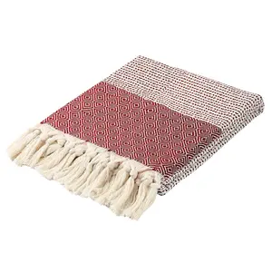 锯齿形和方形符号图案像棋盘时髦的Pestemal毛巾与流苏新时尚模型毛巾 % 100棉