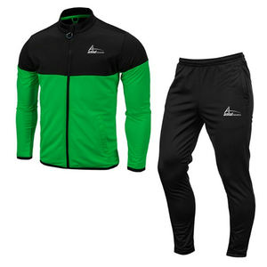 Traje de pista para trotar, nuevo estilo, gris y negro, con cremallera y bolsillos laterales - Product Image 1