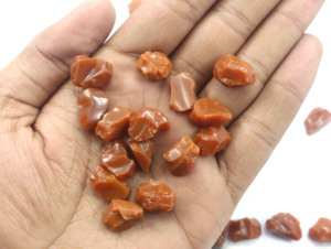 Incroyable pierre naturelle de haute qualité, opale de feu mexicaine, pierre précieuse en vrac, coupée à la main, brute 14-16 MM, 20 pièces - Product Image 6