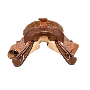 Selle de cheval occidentale de haute qualité la plus vendue avec logo personnalisé en cuir véritable et options de taille pour l'équitation - Product Image 4