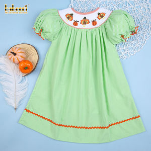 Vestido gingham Smocked turkeys, ropa de Acción de Gracias, BB1998 - Product Image 2