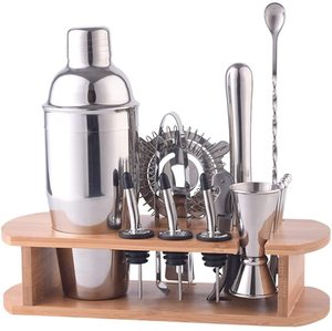 ถังน้ำแข็งและที่คีบโลหะกล่องเครื่องเทศทำจากไม้พร้อมบาร์สแตนเลสดีไซน์ใหม่ - Product Image 3