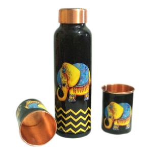 Elegant Painted Copper Water <b>Bottle</b> Printed Copper Water <b>Drinking</b> <b>Bottle</b> for Home Hotels and Wedding Decorative Copper <b>Bottle</b> - Product Image 4