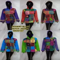 Veste moulante à capuche unisexe 2022, style bohème indien, avec volants et patchs multicolores, fermeture éclair et boutons, couleur bonbon