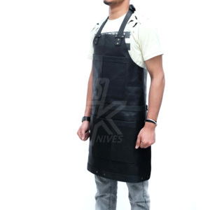 High Quality Modern Leather Waterproof Kitchen Cooking <b>BBQ</b> Apron for Adults Handmade Customizable Color Size Promotional - Product Image 2