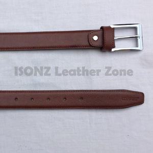 Cinturón de cuero de vaca marrón genuino Reversible personalizado para hombre, aleación para material de hebilla con Pin para correas de cuero con hebilla - Product Image 2